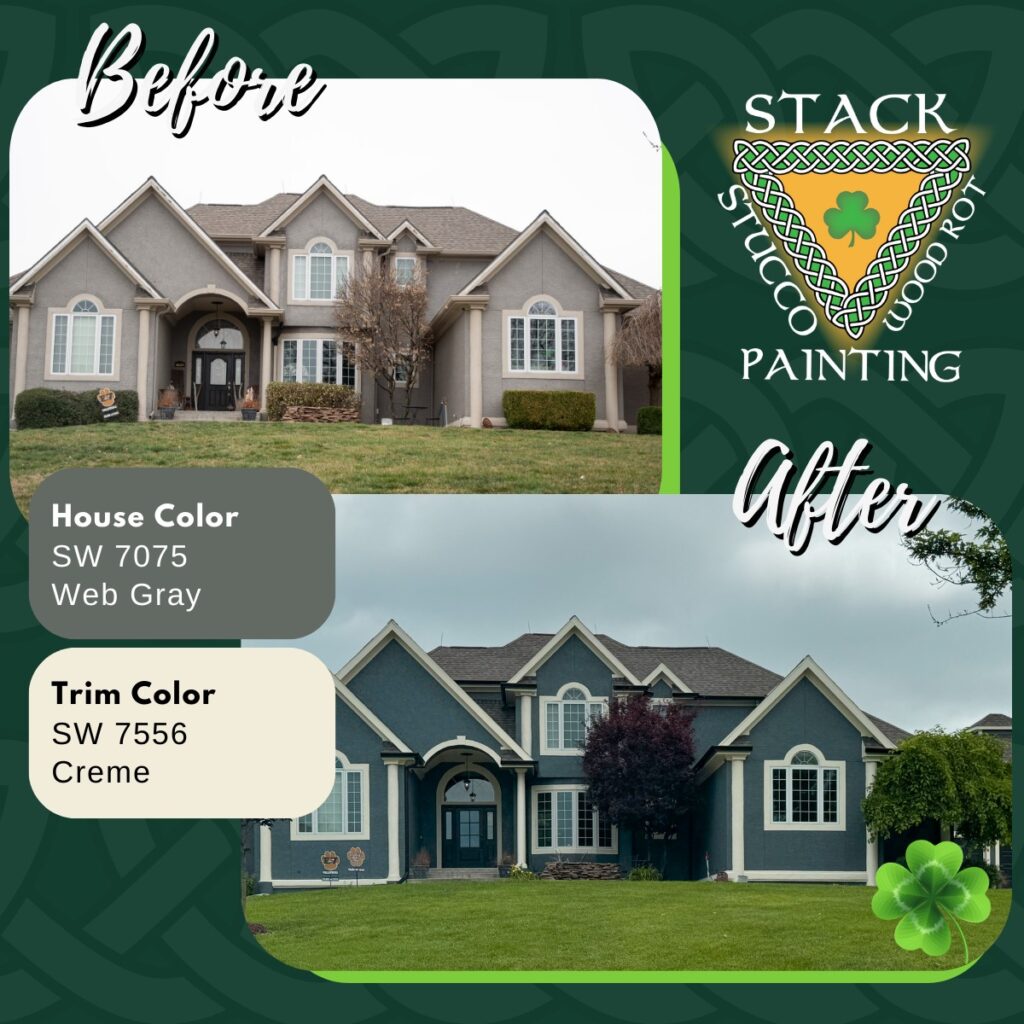 Before and After Exterior House Painting Photo