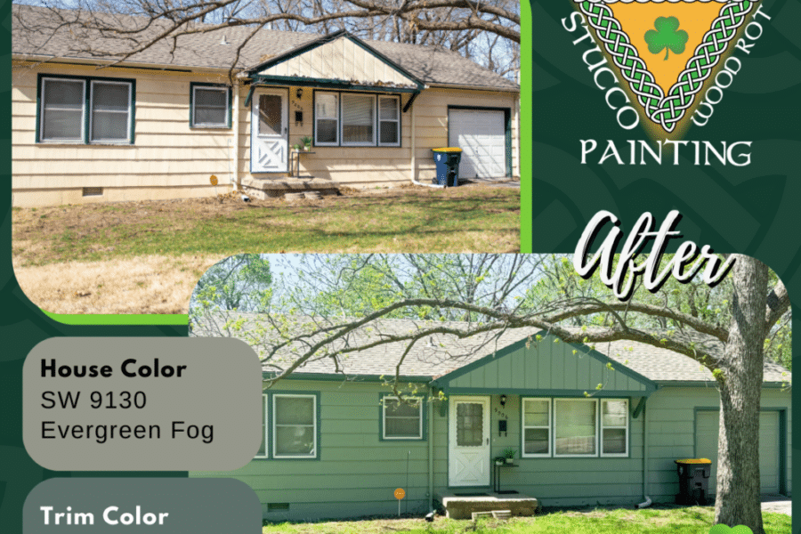 Before and After Exterior House Painting Photo