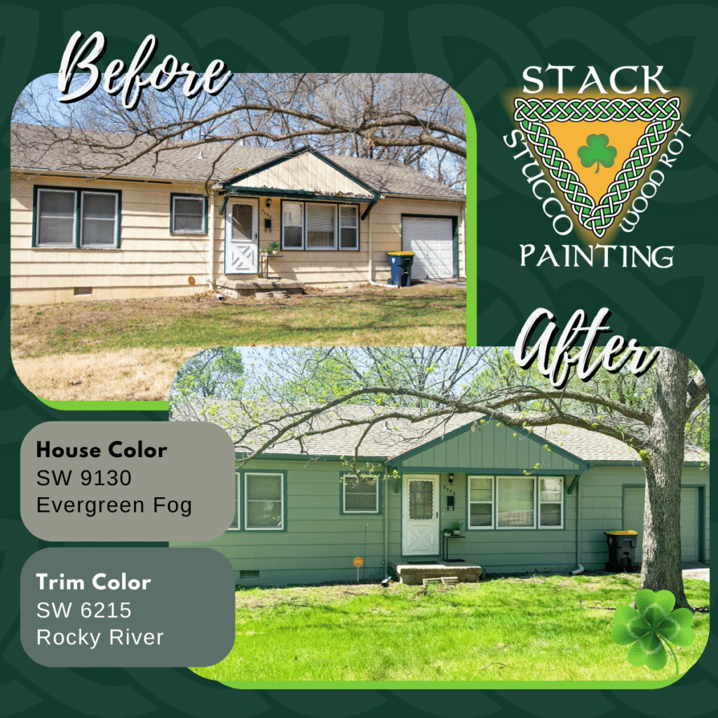 Before and After Exterior House Painting Photo