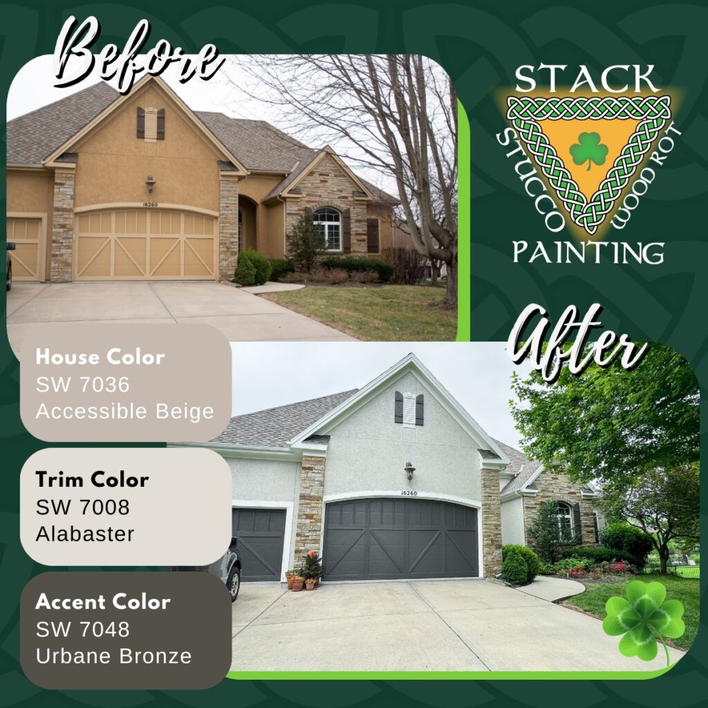Before and After Exterior House Painting Photo