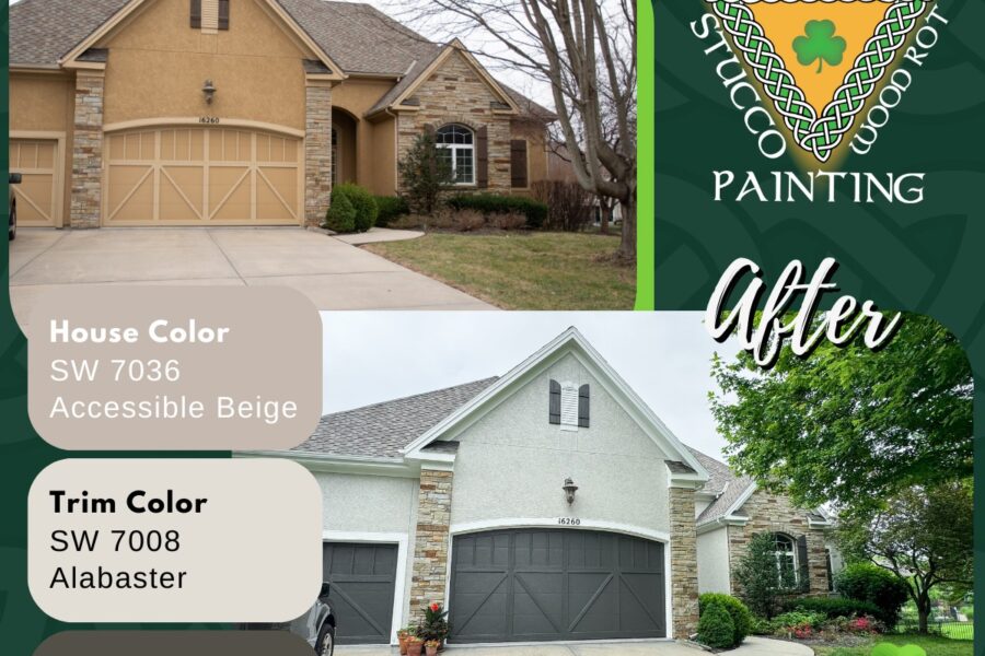 Before and After Exterior House Painting Photo