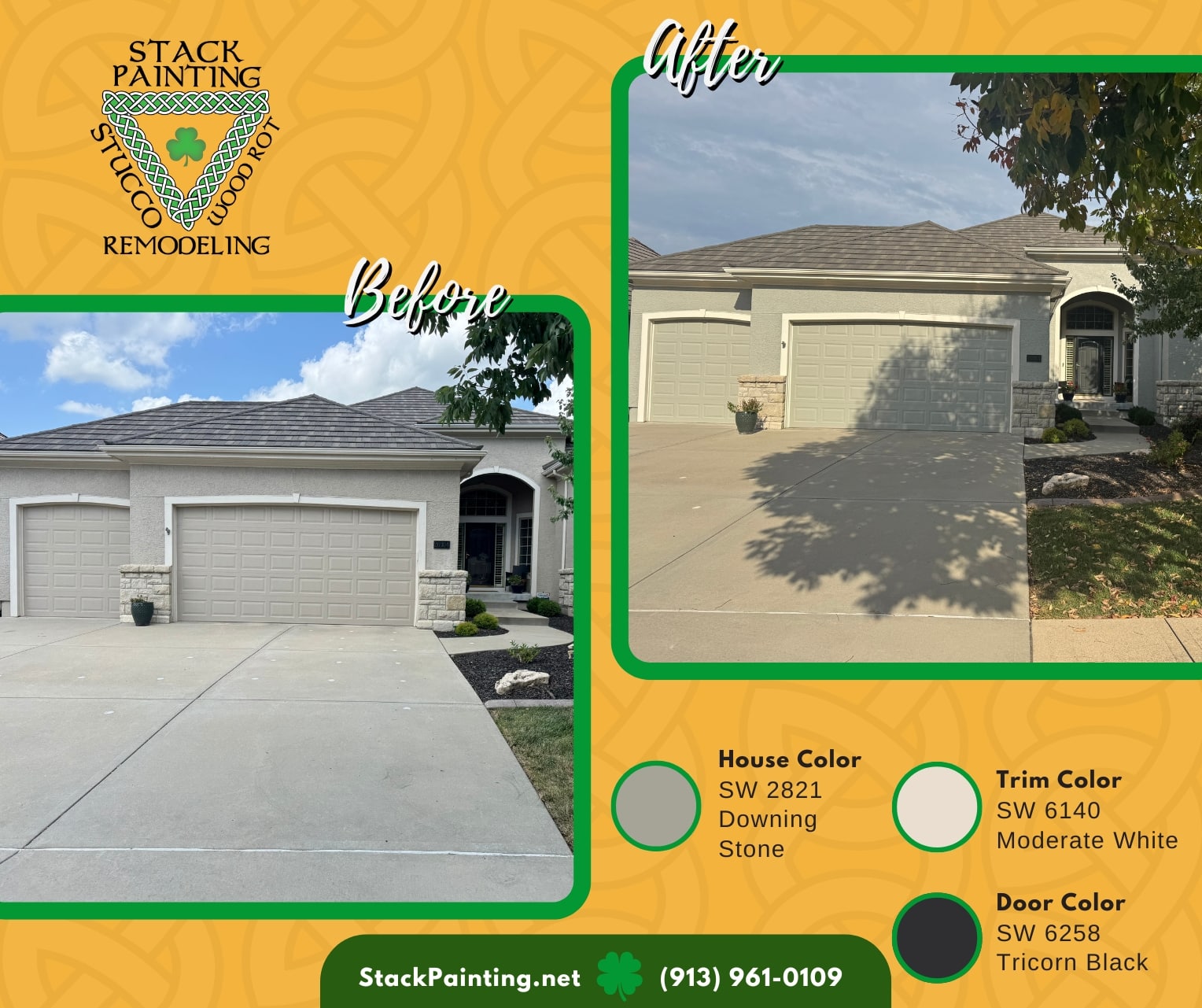 Exterior painting in Lenexa, KS by Stack Painting — project for Bob H.
