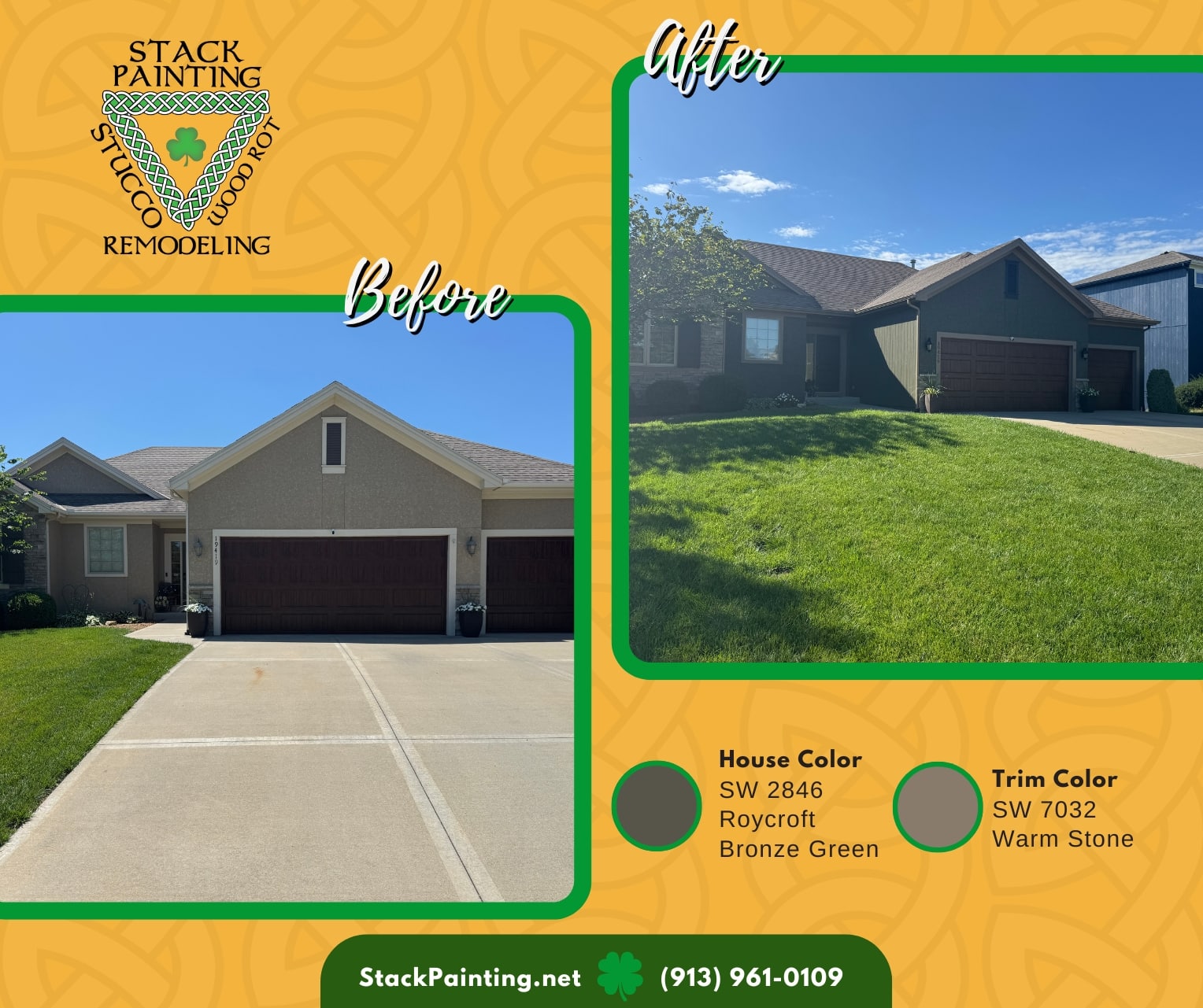 Exterior painting in Springhill, KS by Stack Painting — project for John F.