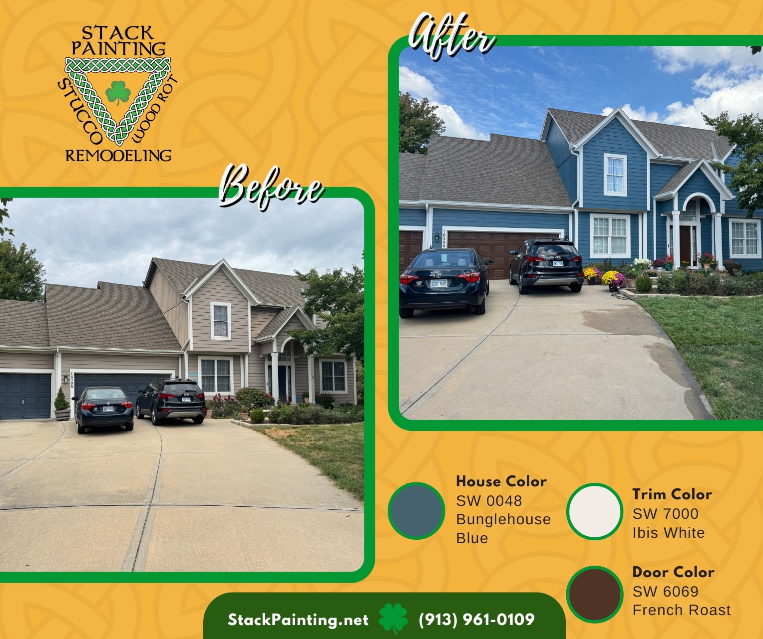 Exterior painting in Olathe, KS by Stack Painting — project for Nancy S.
