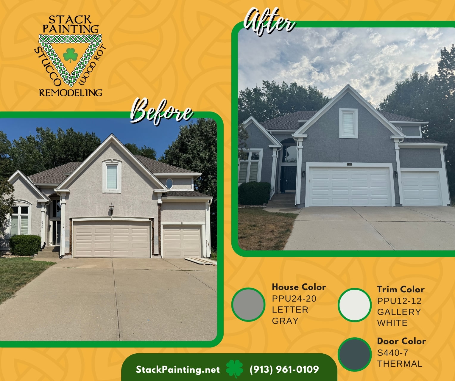 Exterior painting in Parkville, MO by Stack Painting — project for Seth C.
