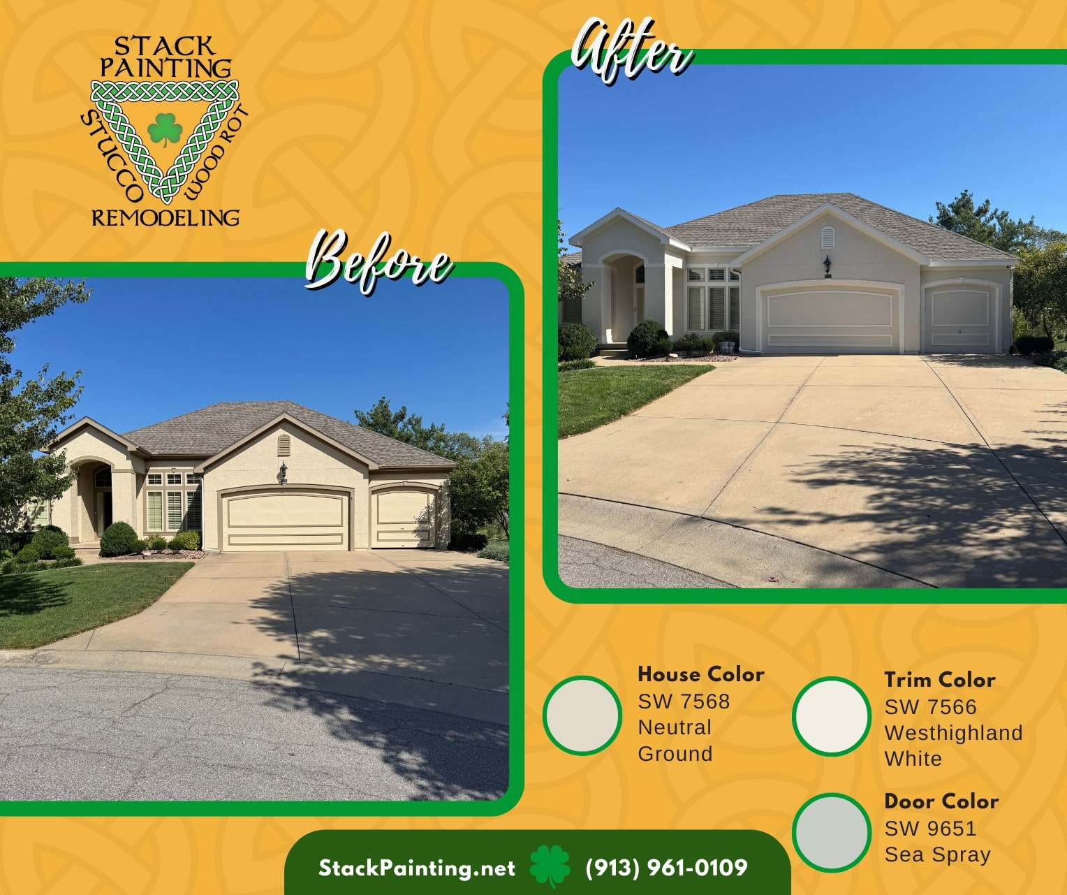 Exterior painting in Leawood, KS by Stack Painting — project for TJ K.