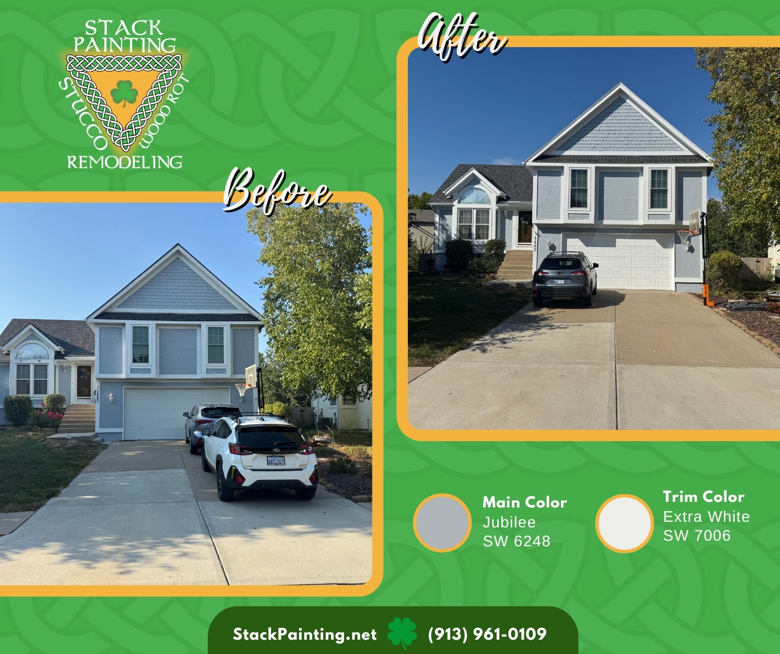 Exterior painting in Olathe, KS by Stack Painting — project for Troy Y.